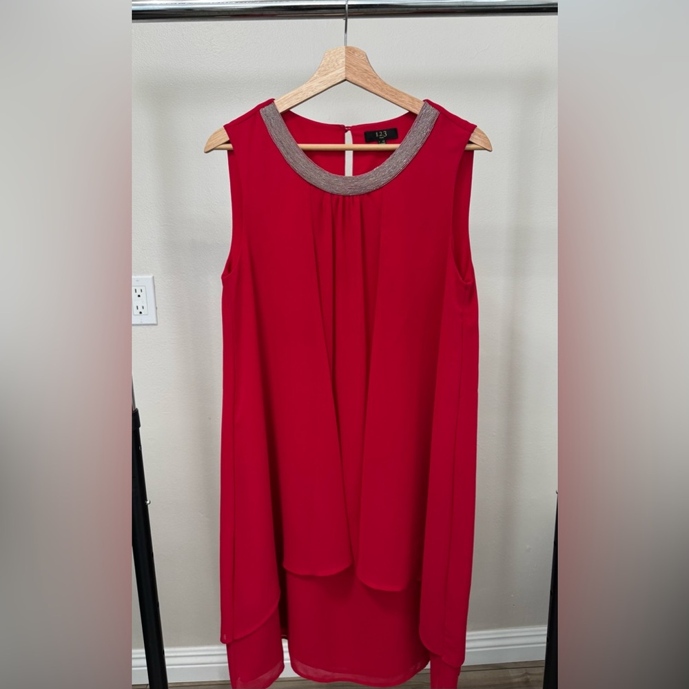 Elegant Red Sleeveless Dress
